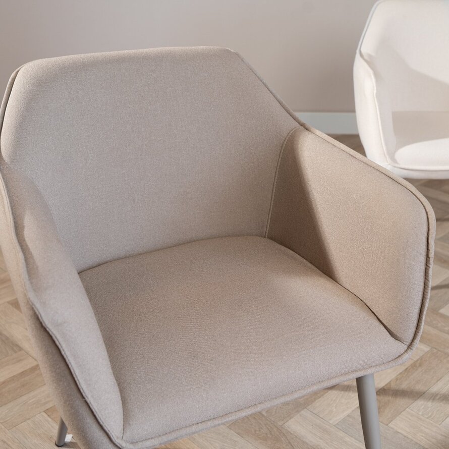 Stoel Elin taupe gerecycled polyester