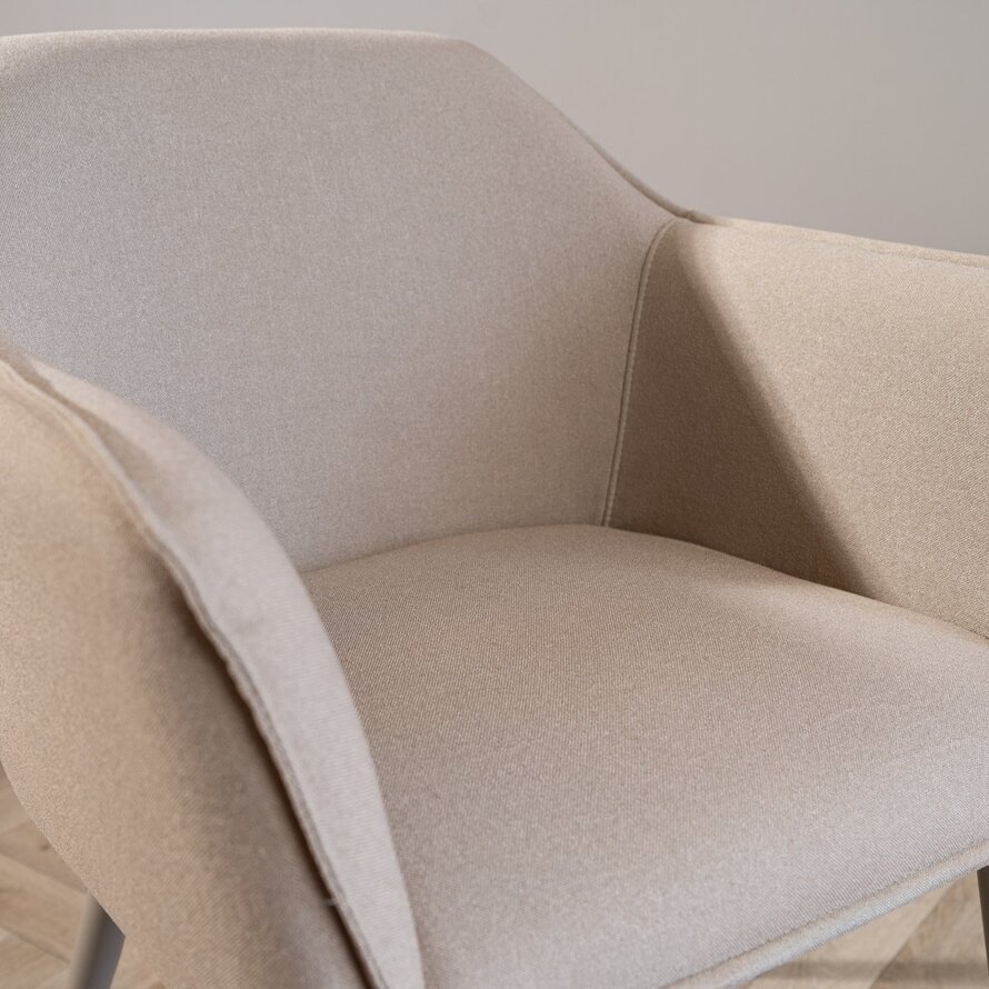 Stoel Elin taupe gerecycled polyester