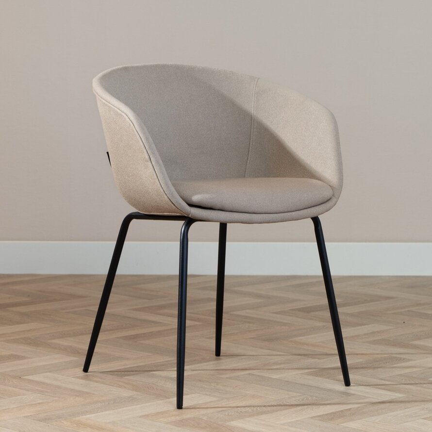 Stoel Ole taupe gerecycled polyester