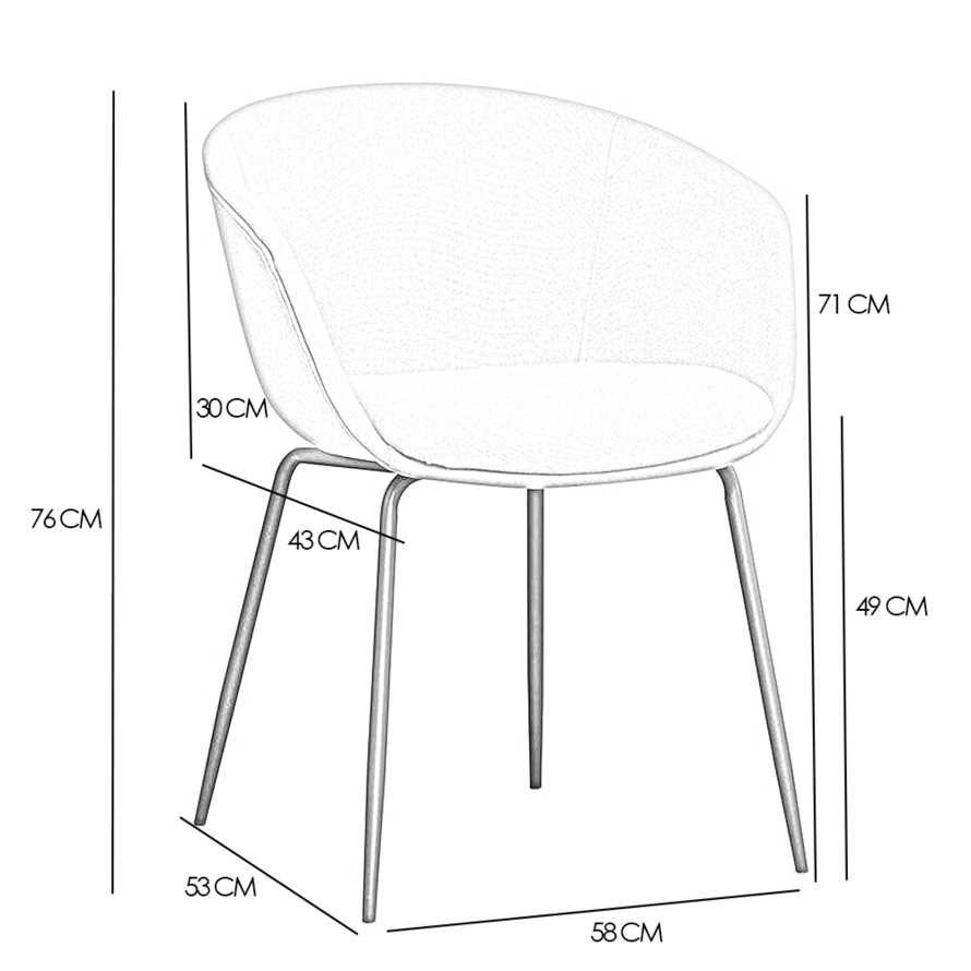 Stoel Ole grijs gerecycled polyester