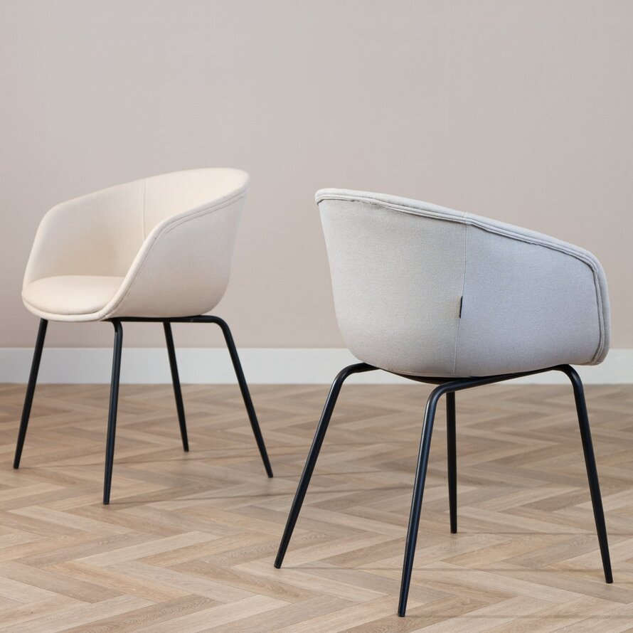 Stoel Ole grijs gerecycled polyester
