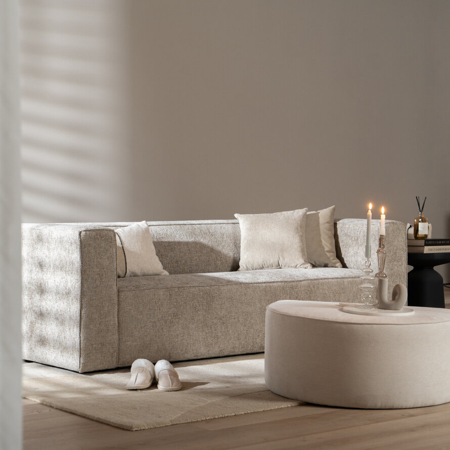 3-zitsbank Memphis taupe chenille stof