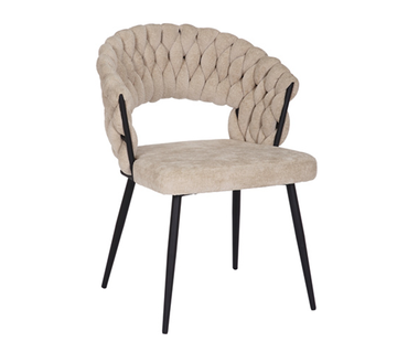 Bronx71 Eetkamerstoel Braid chenille beige
