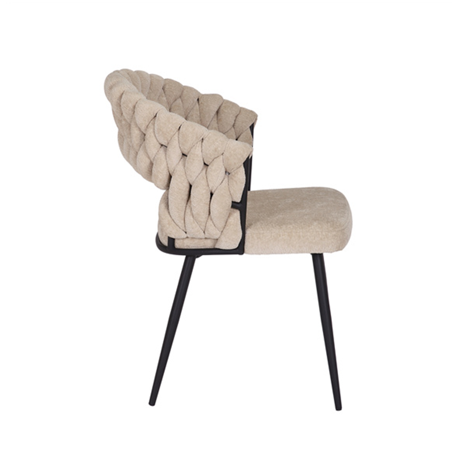 Eetkamerstoel Braid chenille beige
