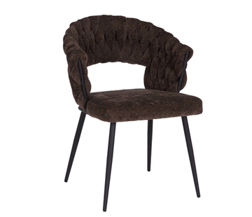 Bronx71 Eetkamerstoel Braid chenille bruin