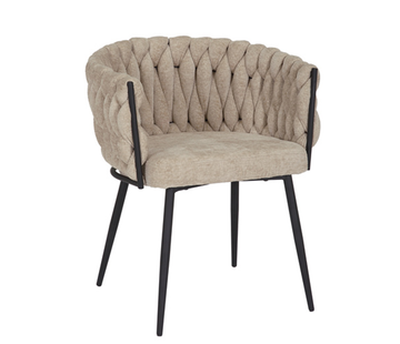 Bronx71 Eetkamerstoel River chenille beige