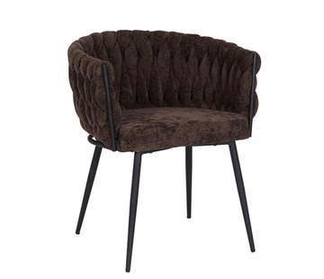 Bronx71 Eetkamerstoel River chenille bruin
