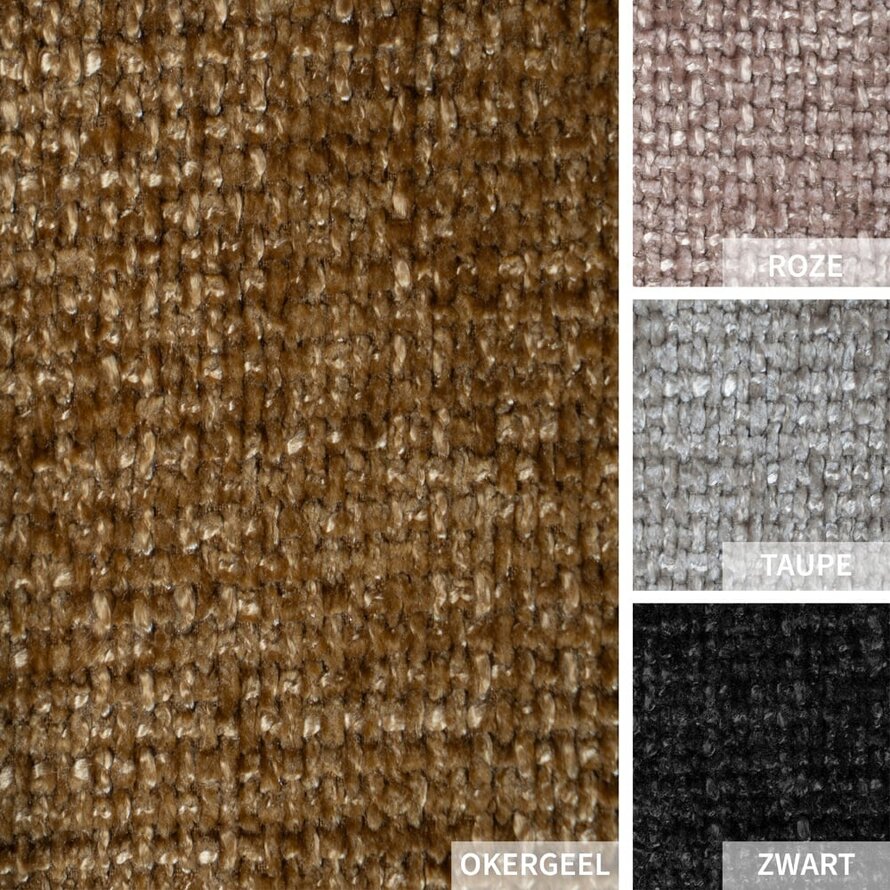 Fauteuil Ruby okergeel chenille stof