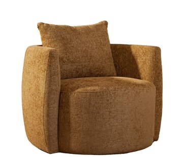 Bronx71 Fauteuil Ruby okergeel chenille stof