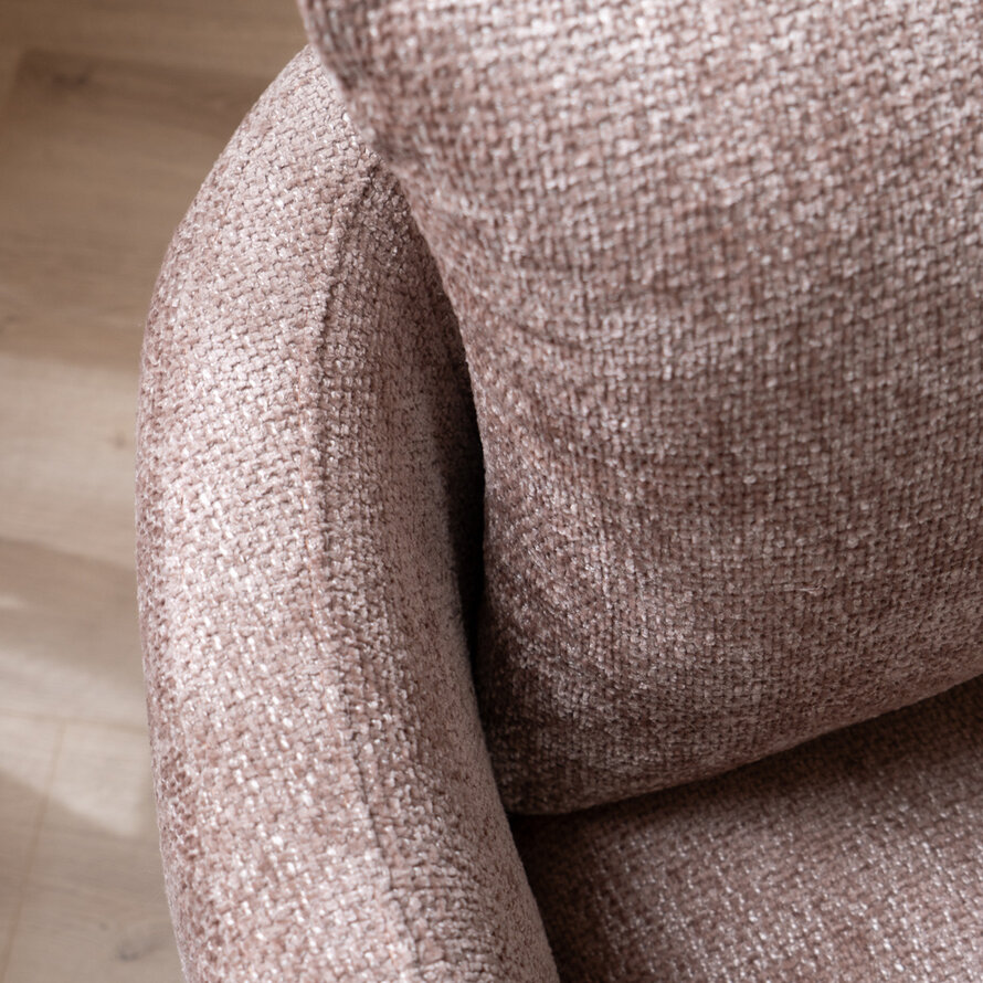 Fauteuil Ruby roze chenille stof