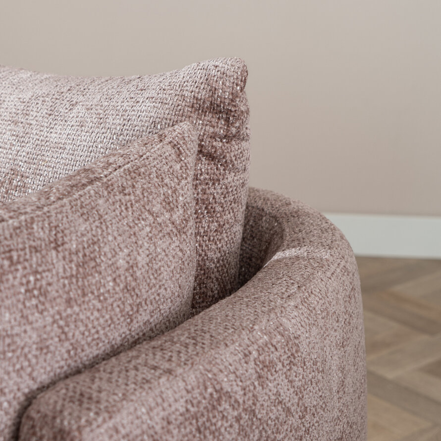 Fauteuil Ruby roze chenille stof