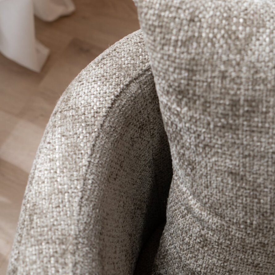 Fauteuil Ruby taupe chenille stof