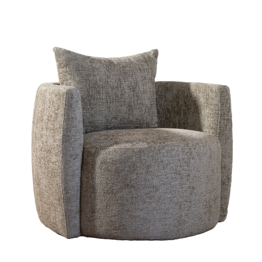 Fauteuil Ruby taupe chenille stof