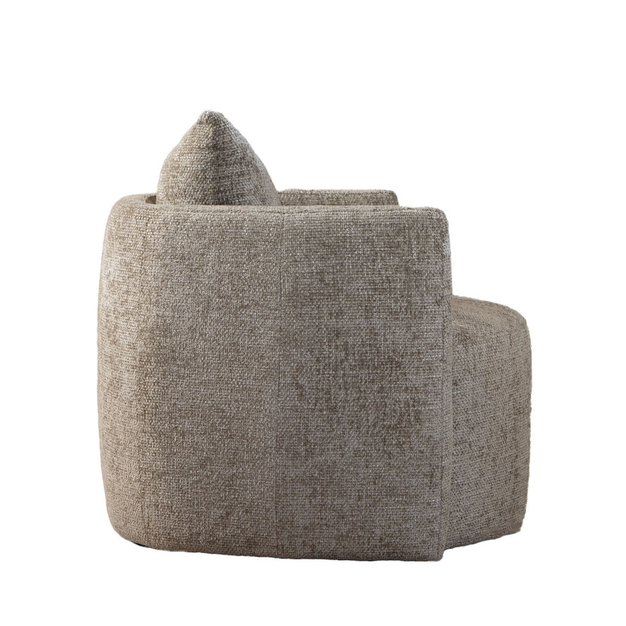 Fauteuil Ruby taupe chenille stof