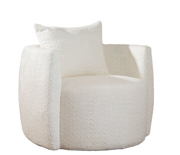 Bronx71 Fauteuil Ruby wit bouclé stof