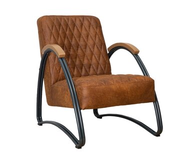 Fauteuil Ivy cognac eco-leer
