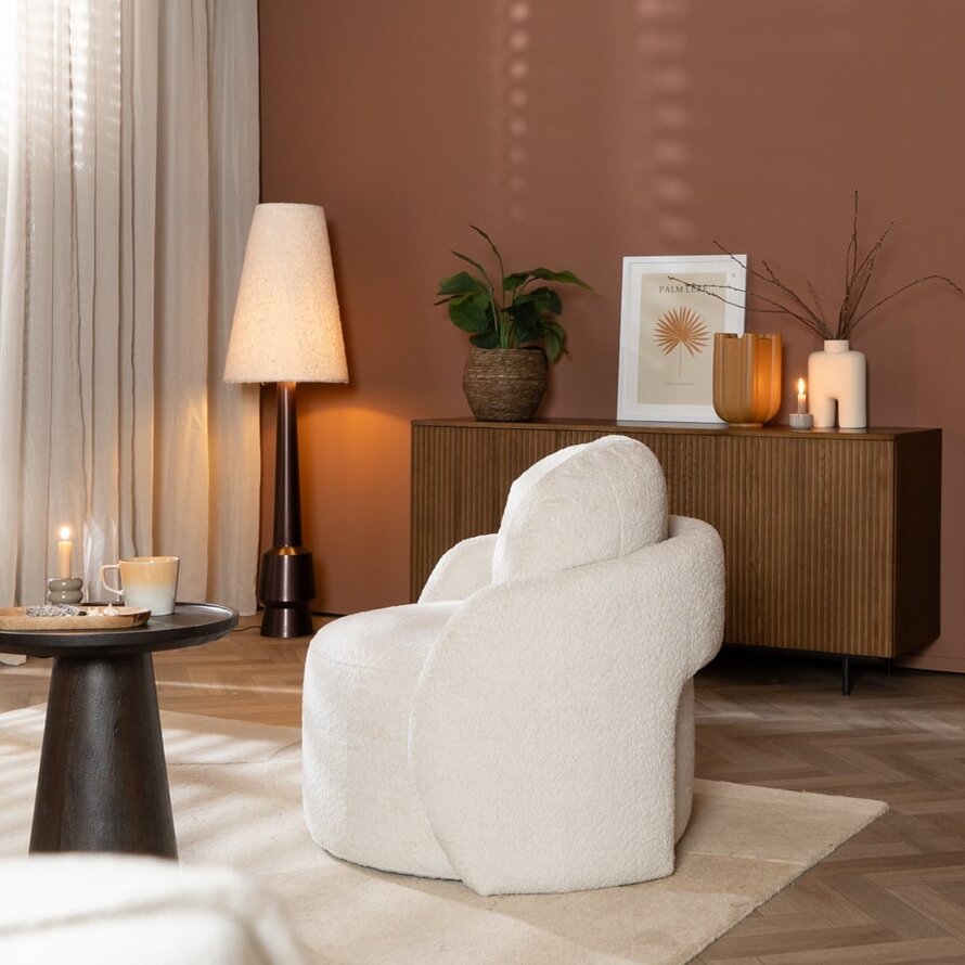 Fauteuil Nino off white polyester stof