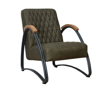 Fauteuil Ivy olijfgroen eco-leer