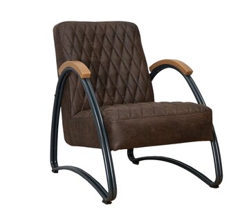Fauteuil Ivy bruin eco-leer