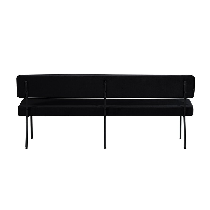 Eetkamerbank Espen zwart velvet 190 cm