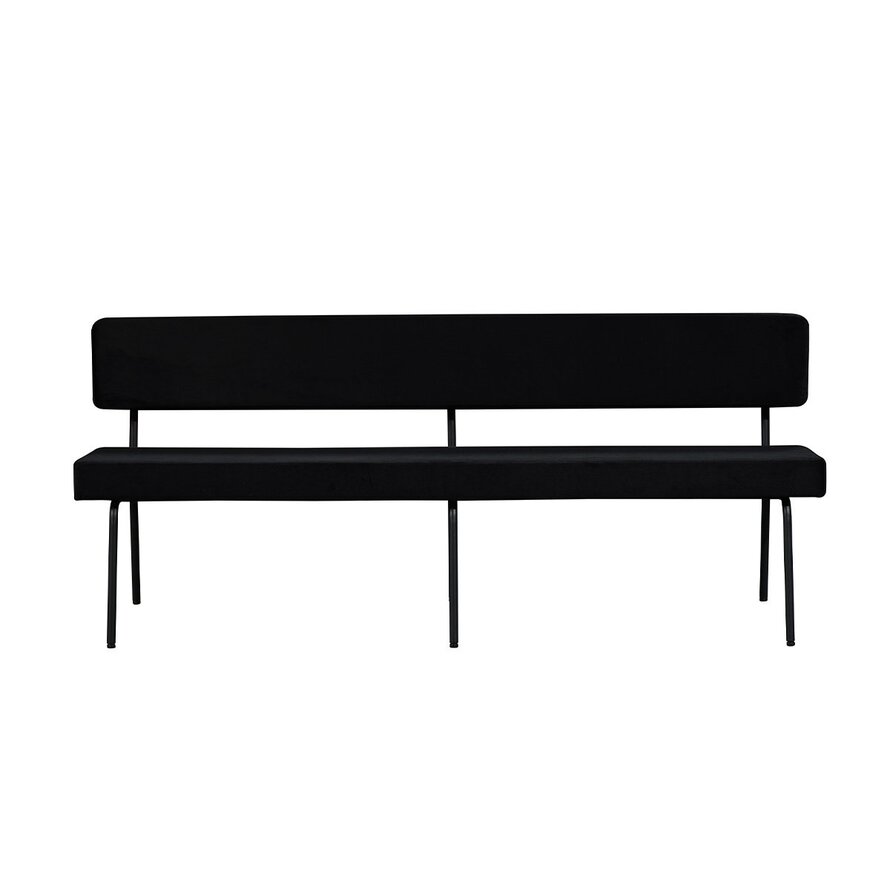 Eetkamerbank Espen zwart velvet 190 cm