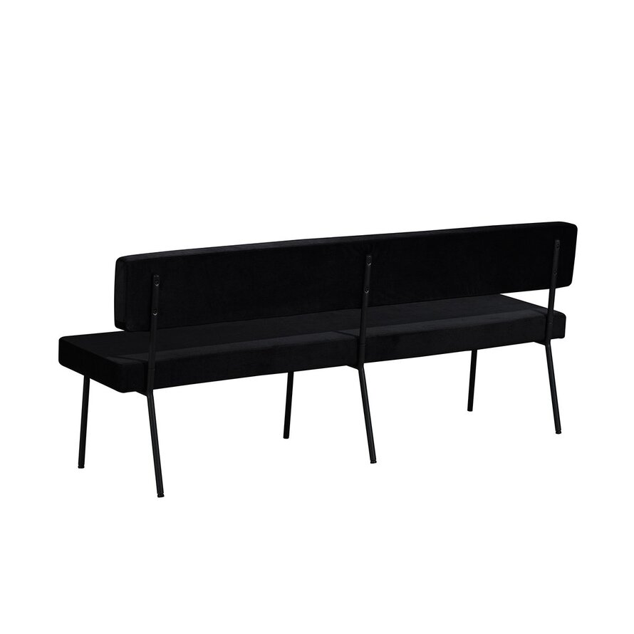 Eetkamerbank Espen zwart velvet 190 cm