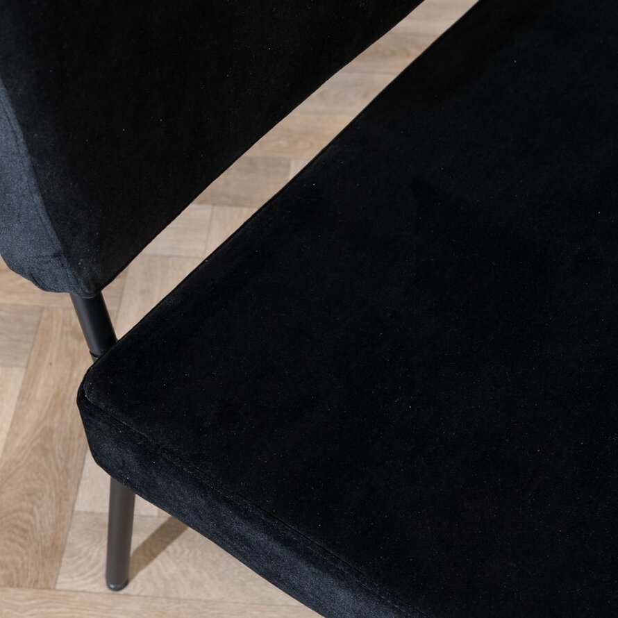 Eetkamerbank Espen zwart velvet 190 cm