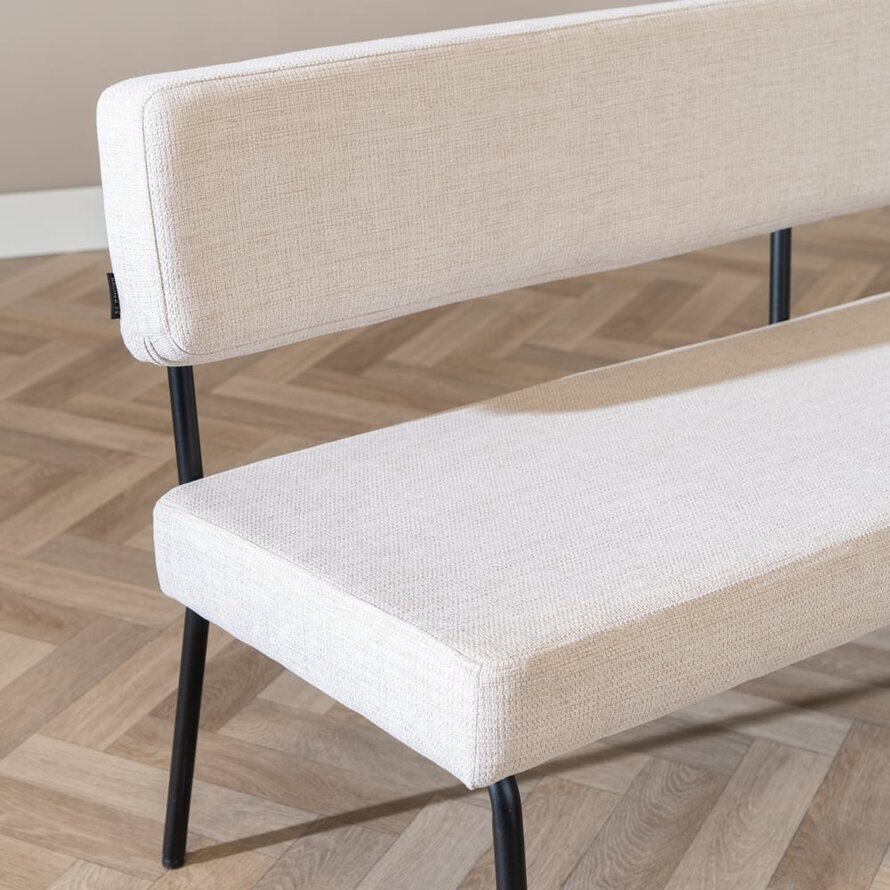 Eetkamerbank Espen beige gerecycled polyester 190 cm