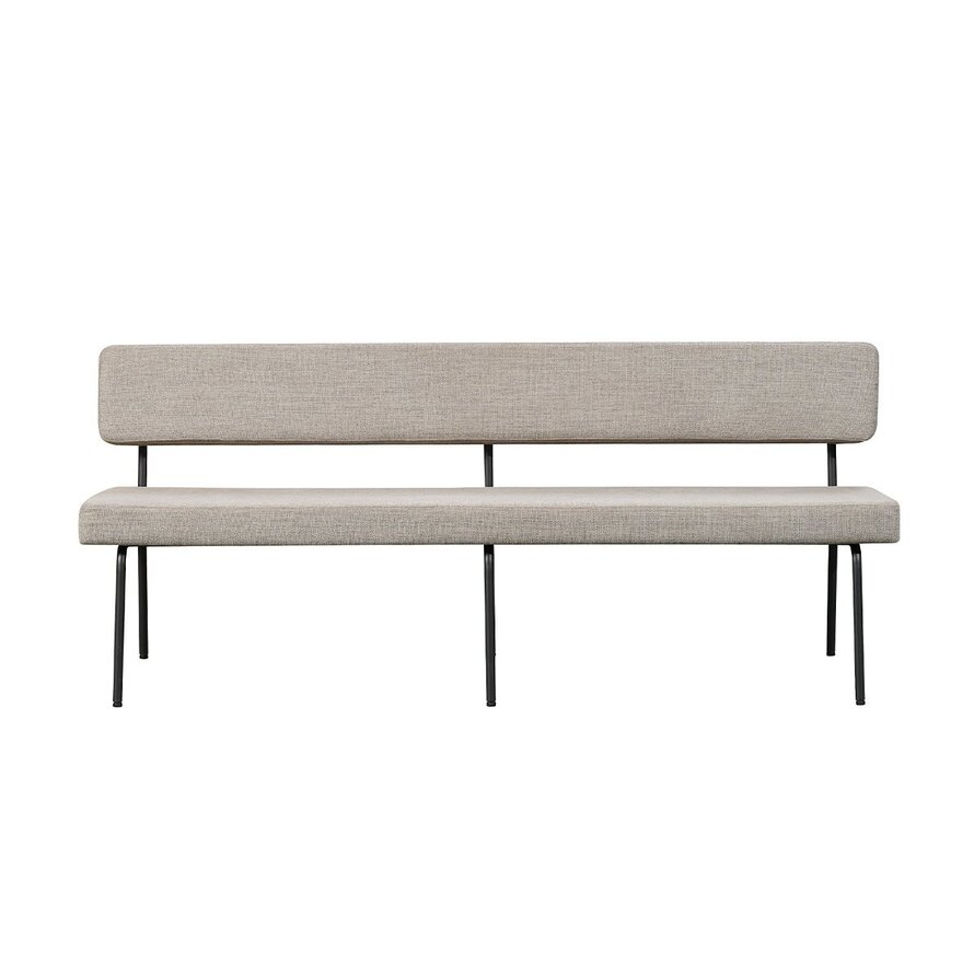 Eetkamerbank Espen taupe gerecycled polyester 190 cm