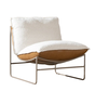 Fauteuil Maceo leer/bouclé cognac/beige