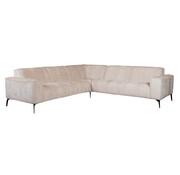 Bronx71 Hoekbank Vegas wit/beige chenille stof links/rechts
