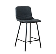 Bronx71 Barkruk Mikky zwart leer 65-78 cm
