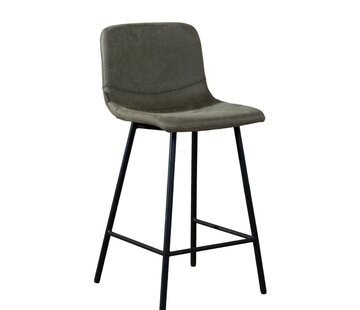 Bronx71 Barkruk Mikky olijfgroen leer 65-78 cm