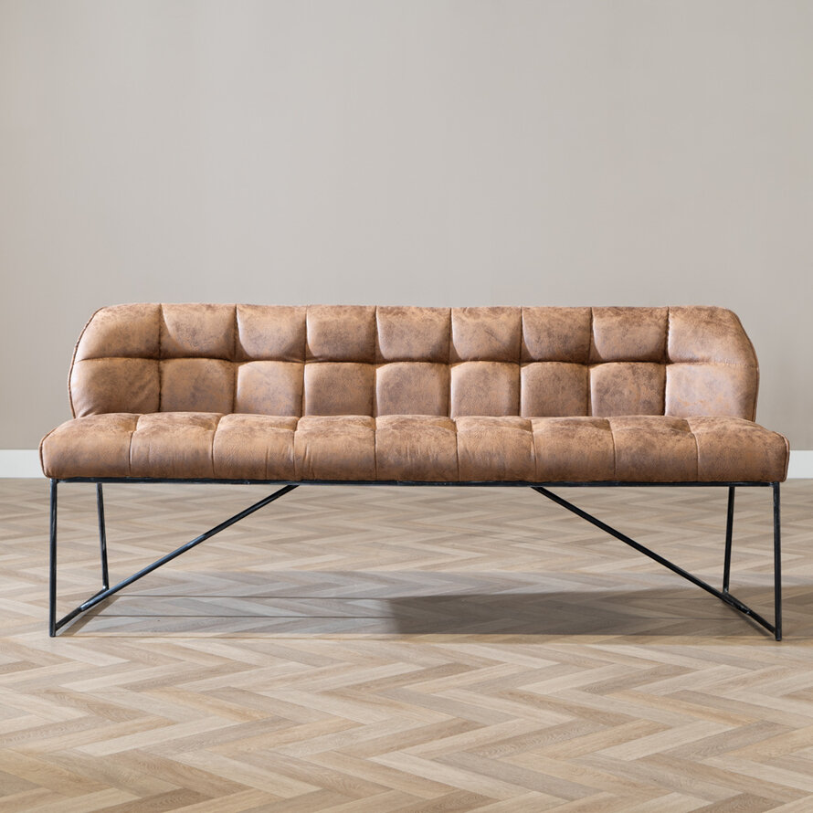 Eetkamerbank Abel cognac microvezel 155 cm