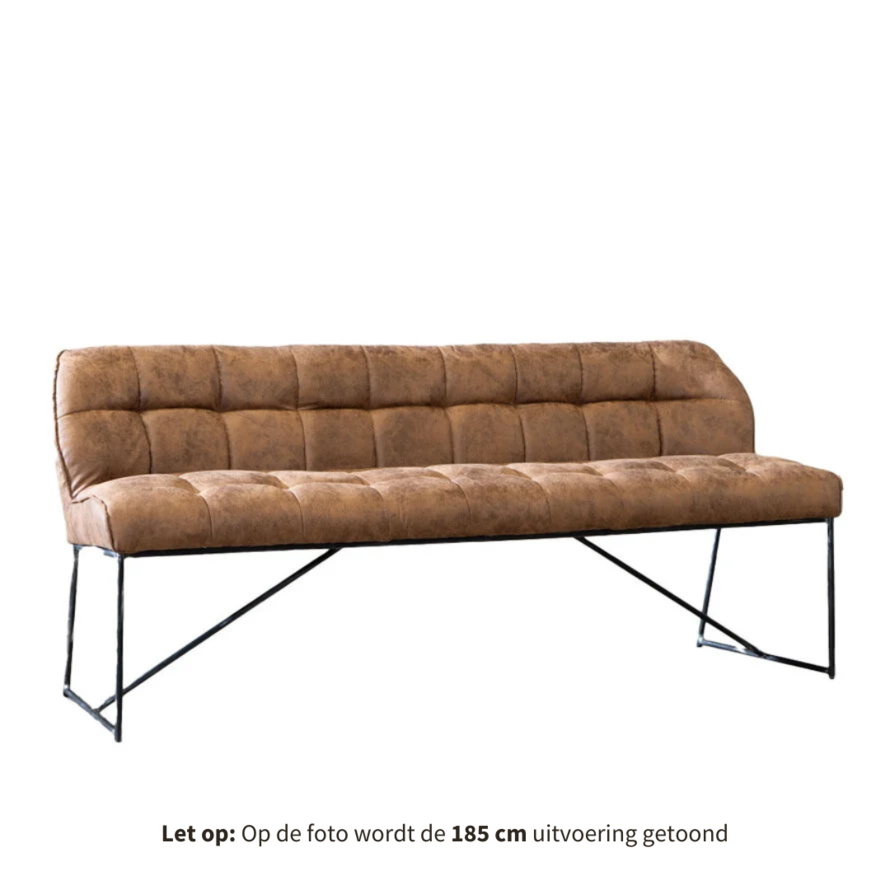 Eetkamerbank Abel cognac microvezel 155 cm