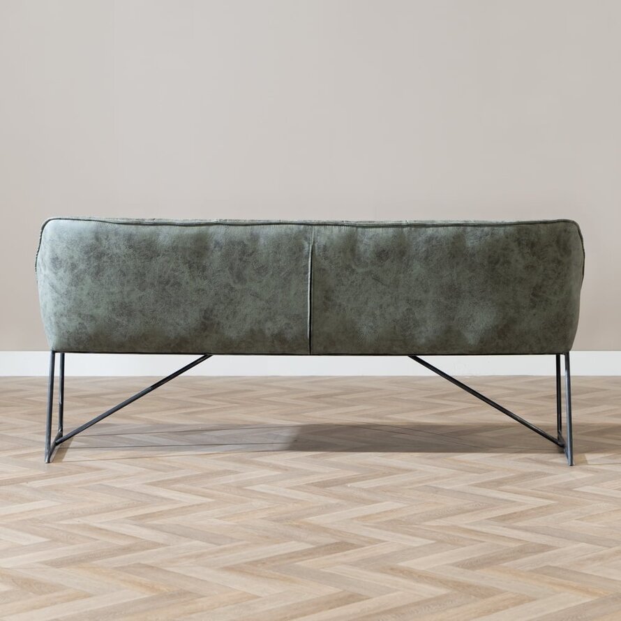 Eetkamerbank Abel olijfgroen microvezel 155 cm
