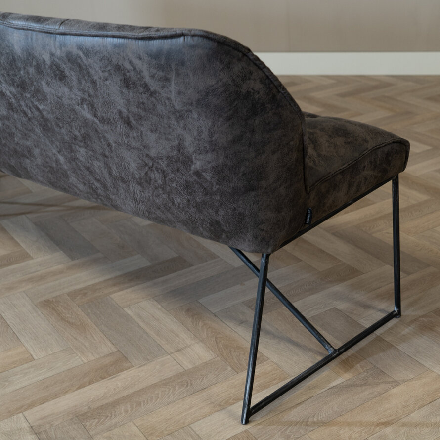 Eetkamerbank Abel antraciet microvezel 155 cm