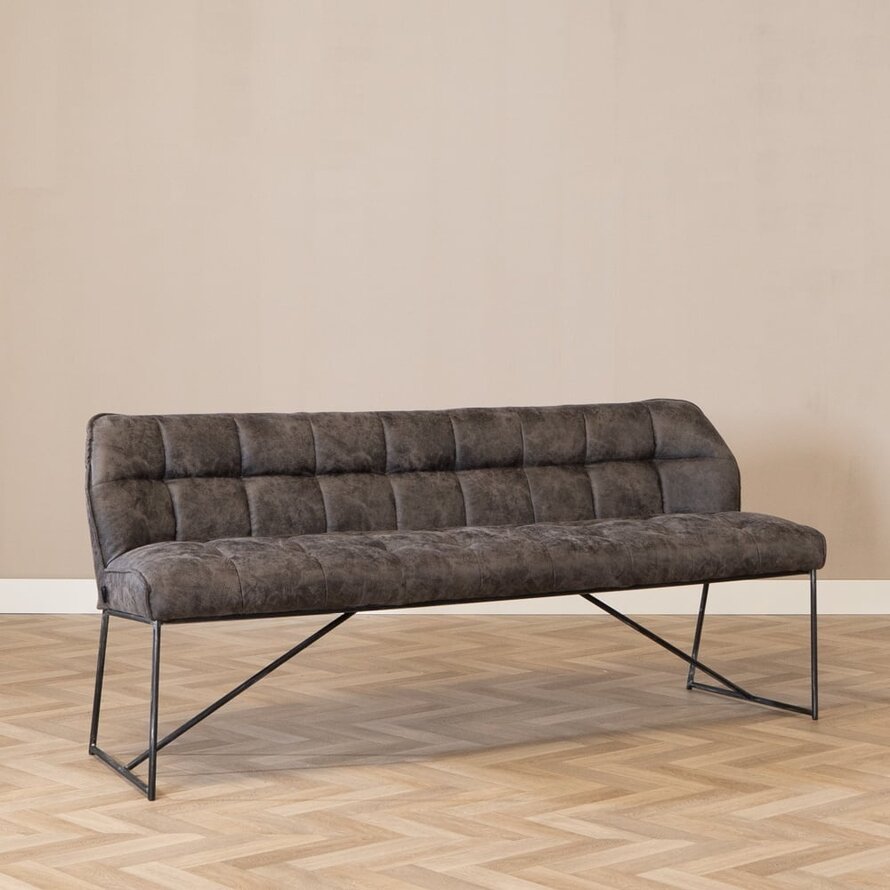 Eetkamerbank Abel antraciet microvezel 155 cm