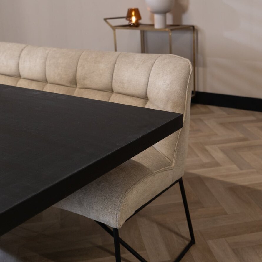 Eetkamerbank Jelle taupe polyester 155 cm