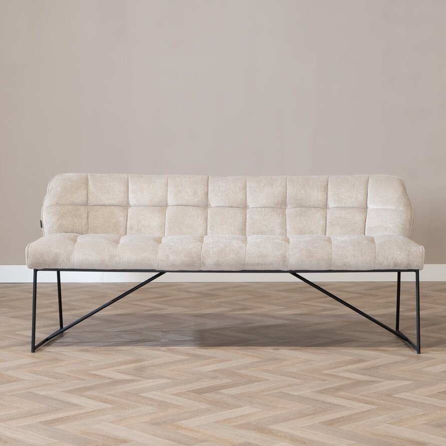 Eetkamerbank Jelle taupe polyester 155 cm