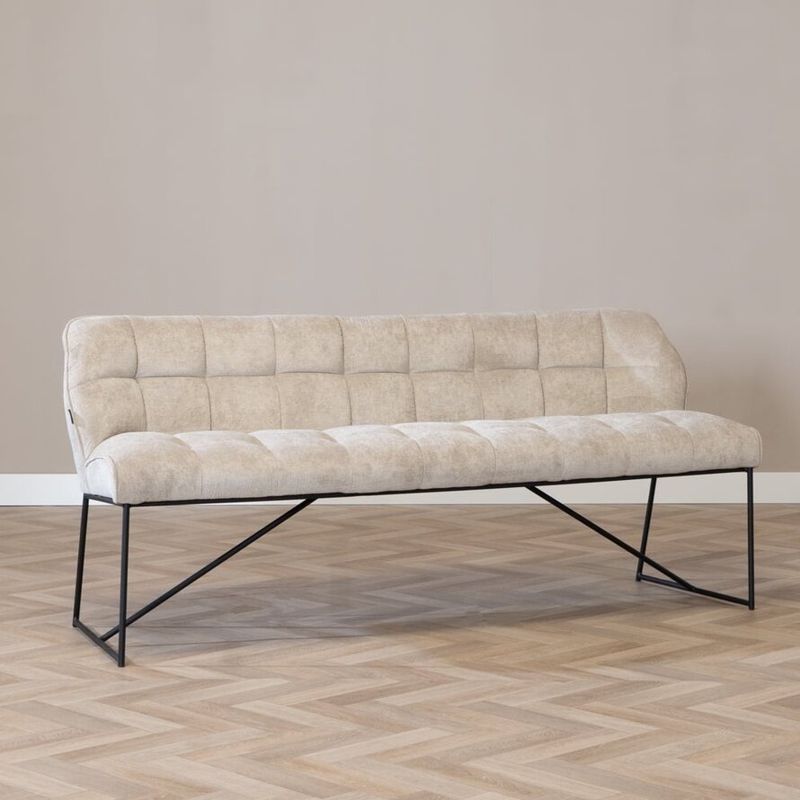 Eetkamerbank Jelle taupe polyester 155 cm