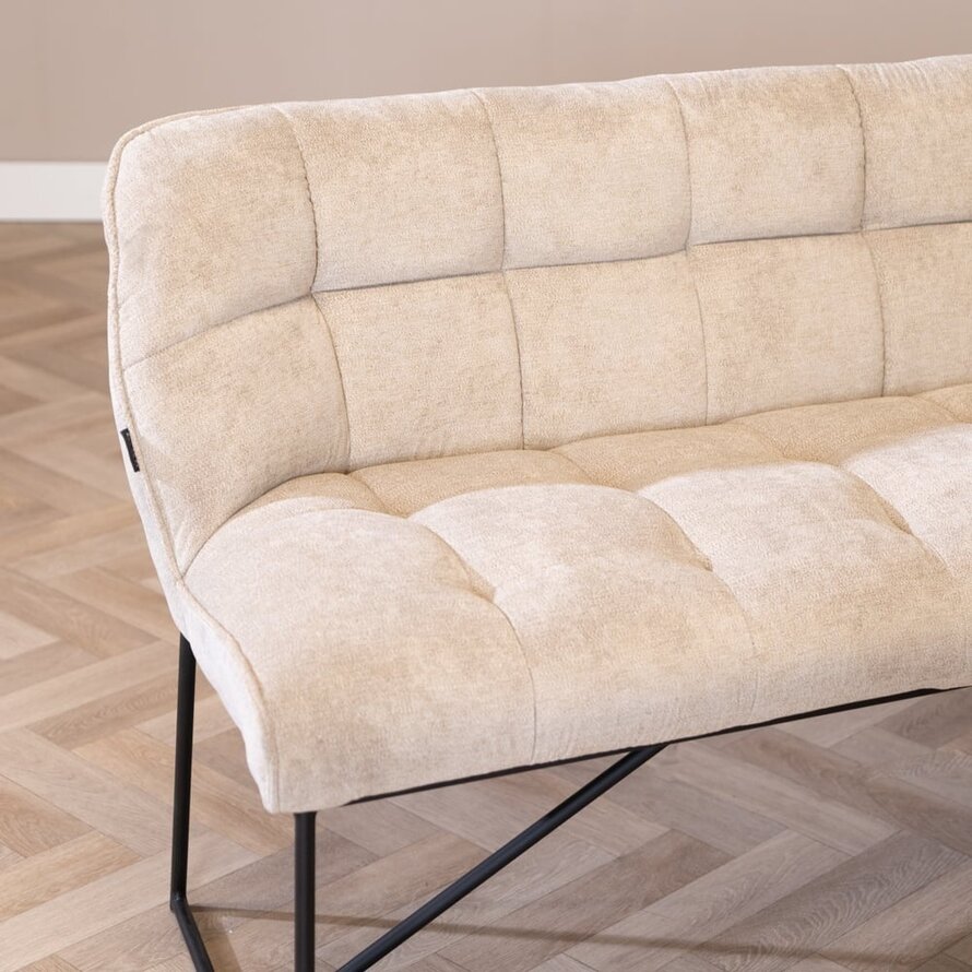 Eetkamerbank Jelle taupe polyester 155 cm