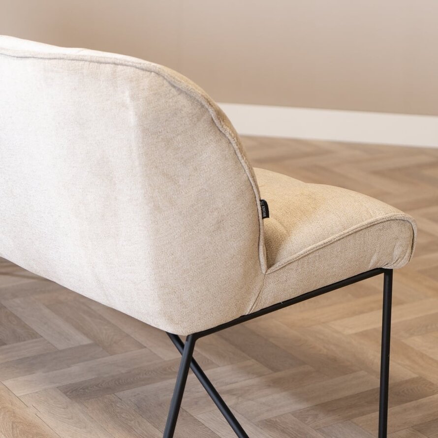 Eetkamerbank Jelle taupe polyester 155 cm