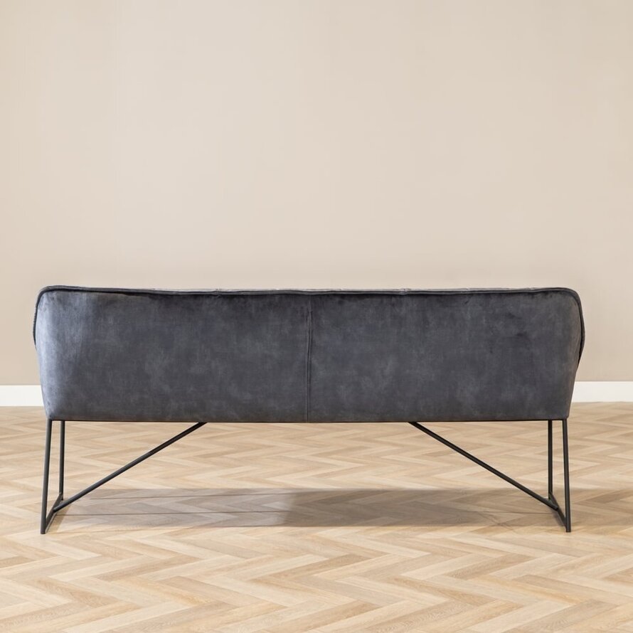 Eetkamerbank Janna antraciet velvet 220 cm