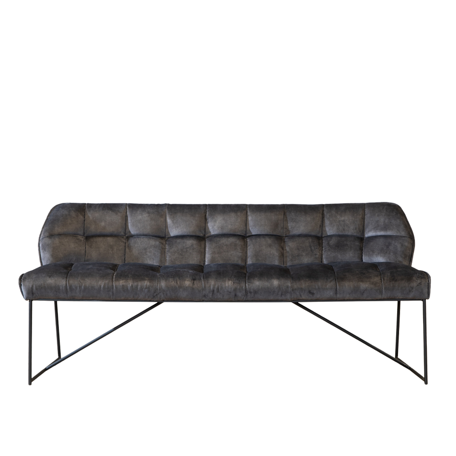 Eetkamerbank Janna antraciet velvet 220 cm