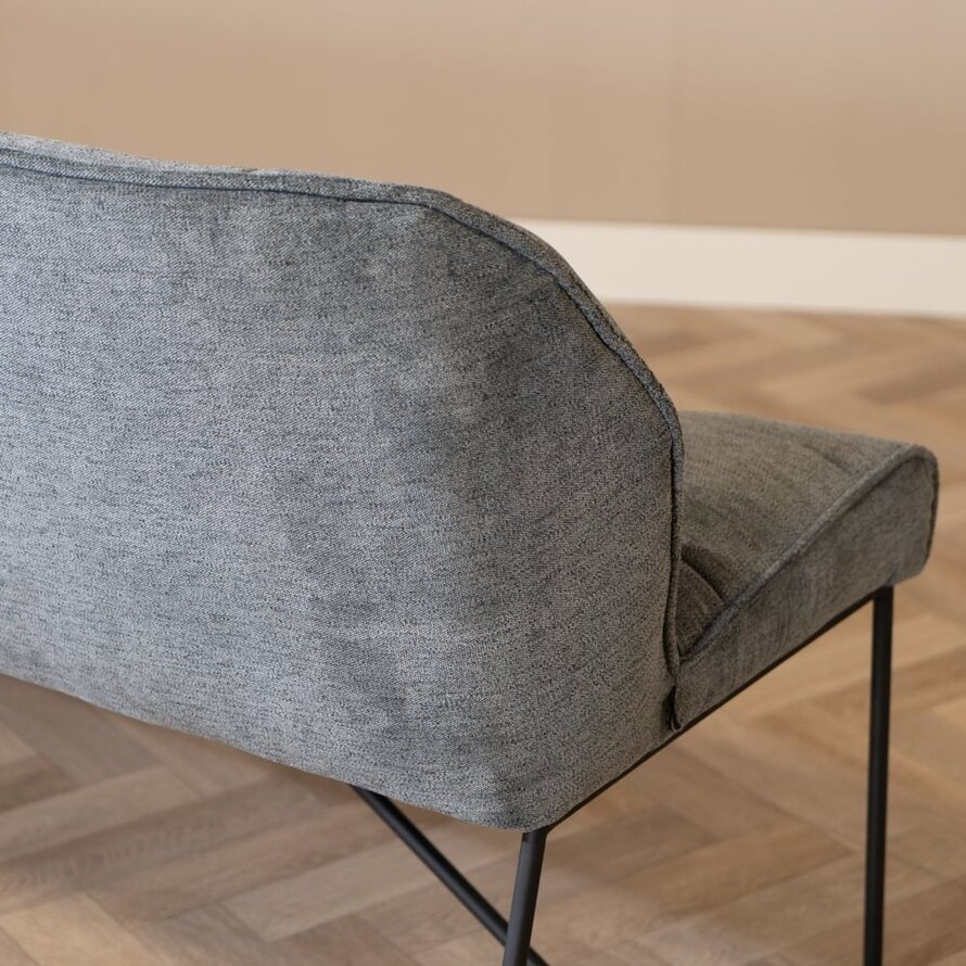 Eetkamerbank Jelle antraciet polyester 220 cm