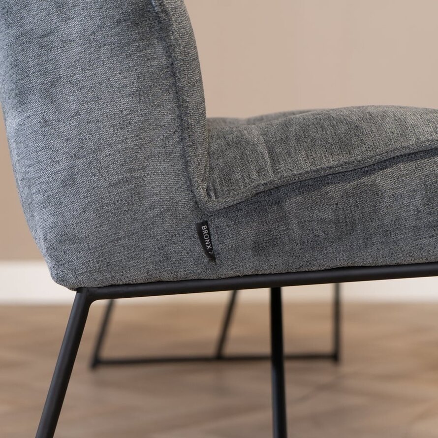 Eetkamerbank Jelle antraciet polyester 220 cm