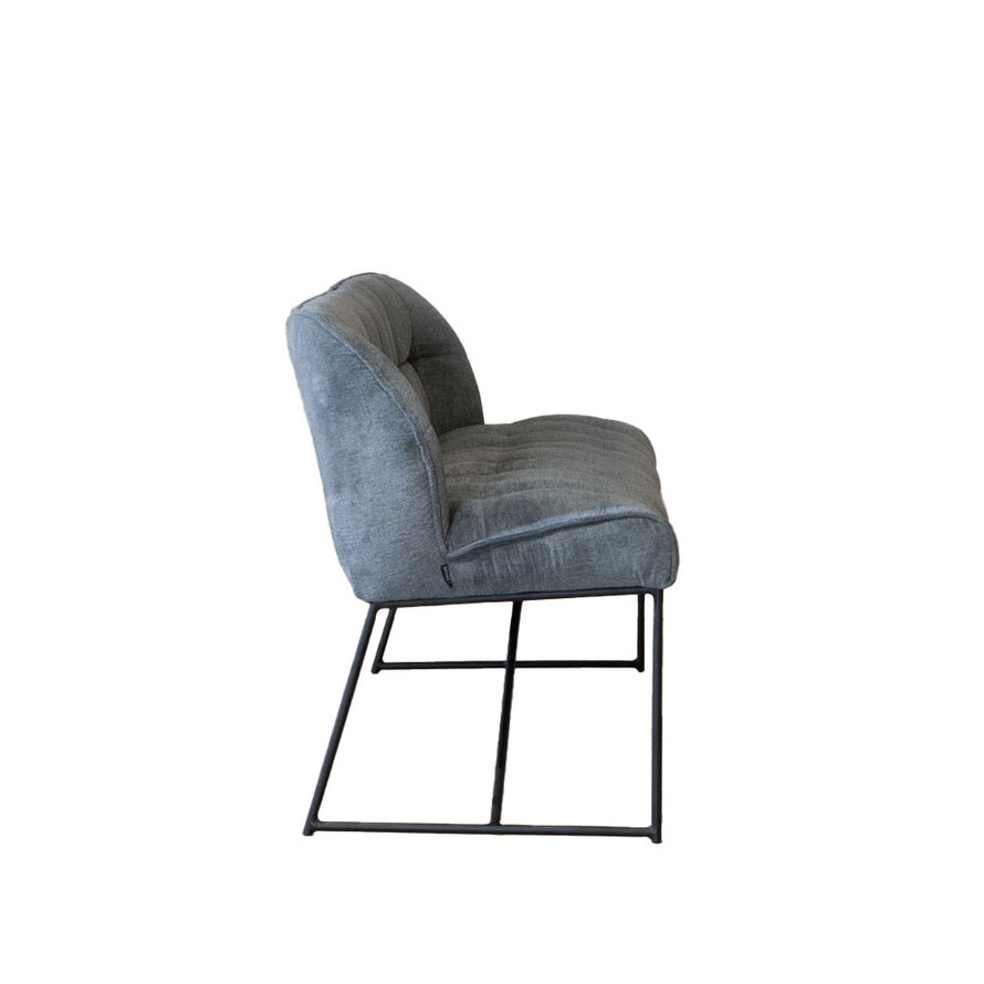 Eetkamerbank Jelle antraciet polyester 220 cm