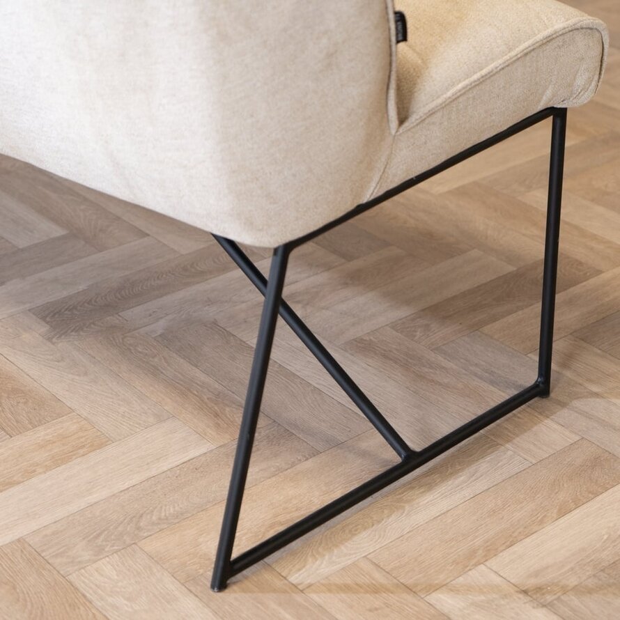 Eetkamerbank Jelle taupe polyester 220 cm