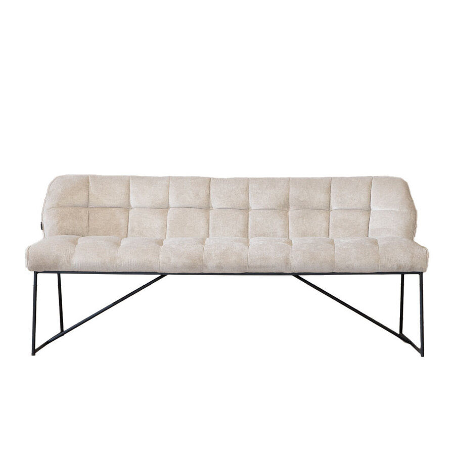 Eetkamerbank Jelle taupe polyester 220 cm